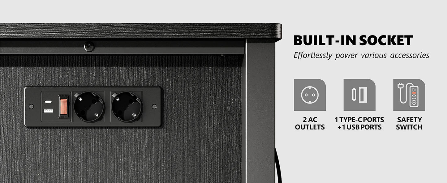 40-50 Gallon Aquarium Stand w/ Cabinet Storage,Fish Tank Stand Reptile Tank w/ Charging Station Adjustable Feet,Anti-tilt Device