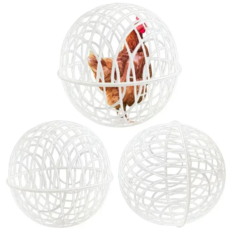 3pcs Walking Chicken Cage Safety Spherical Chicken Rolling Ball Chicken Hamster Ball Cage Free Range Can Roll and Walk To Feed