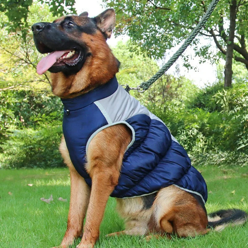 Winter Dog Coat With Reflective Strip For Pet Hoodie Dog Puppy Cold Jacket Waterproof Windproof Thick Dog Padded Vest XL-6XL