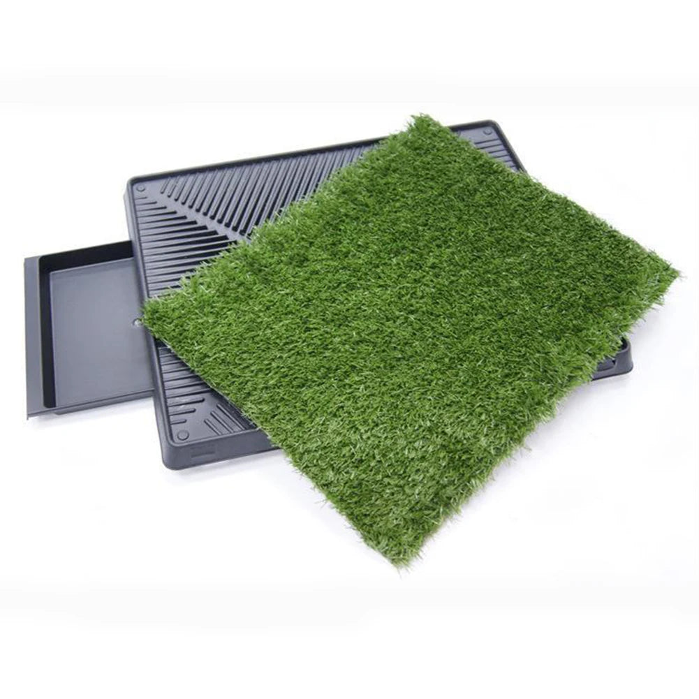Dog Grass Pad with Large Tray Reusable Artificial Grass Training Pads Portable Dog Litter Box Ideal for Small and Medium Dogs