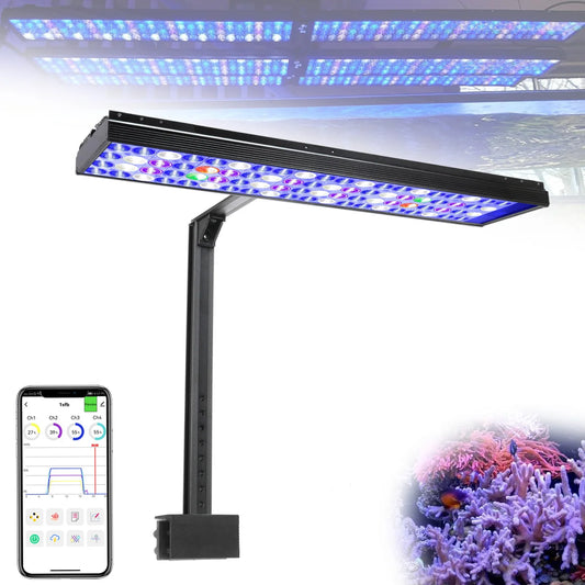 PopBloom H54 WiFi Dimmable LED Aquarium Light, Smart App Control, Suitable for 60-80cm Fish Tanks (With Arm Kit)