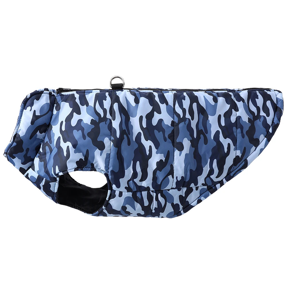 Winter Dog Clothes Coat Waterproof Puppy Cat Jacket For Large Dogs Camouflage Print Warm Windproof Pet Labrodor Apparel Costume