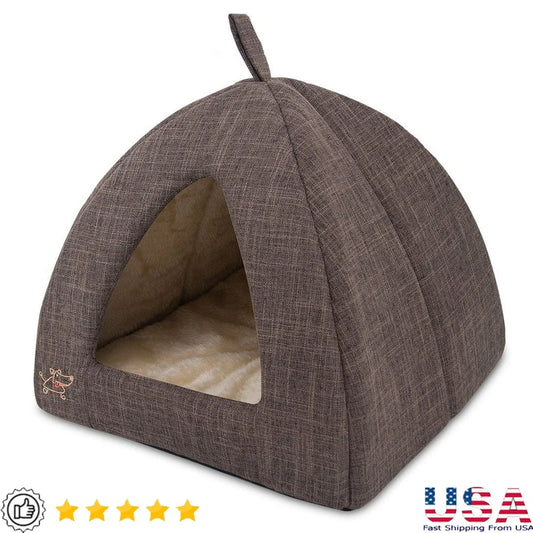 Plush Pet Tent Bed For Dogs And Cats Cozy Indoor Hideaway