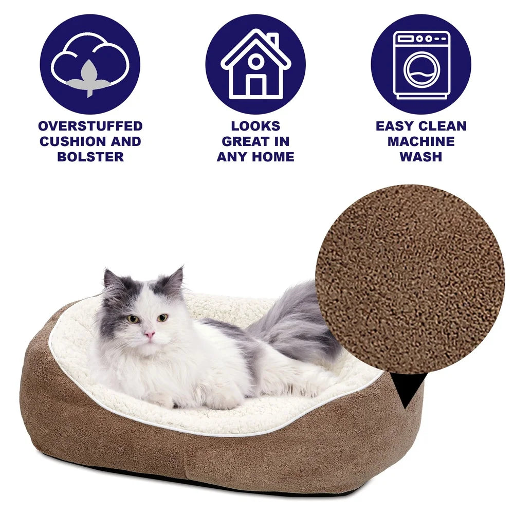 Ultra Soft Fleece Cuddle Pet Bed For Small Dogs And Cats