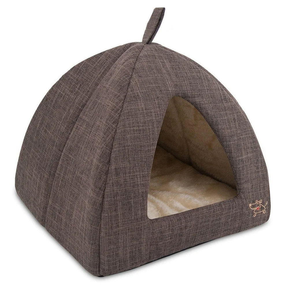 Plush Pet Tent Bed For Dogs And Cats Cozy Indoor Hideaway