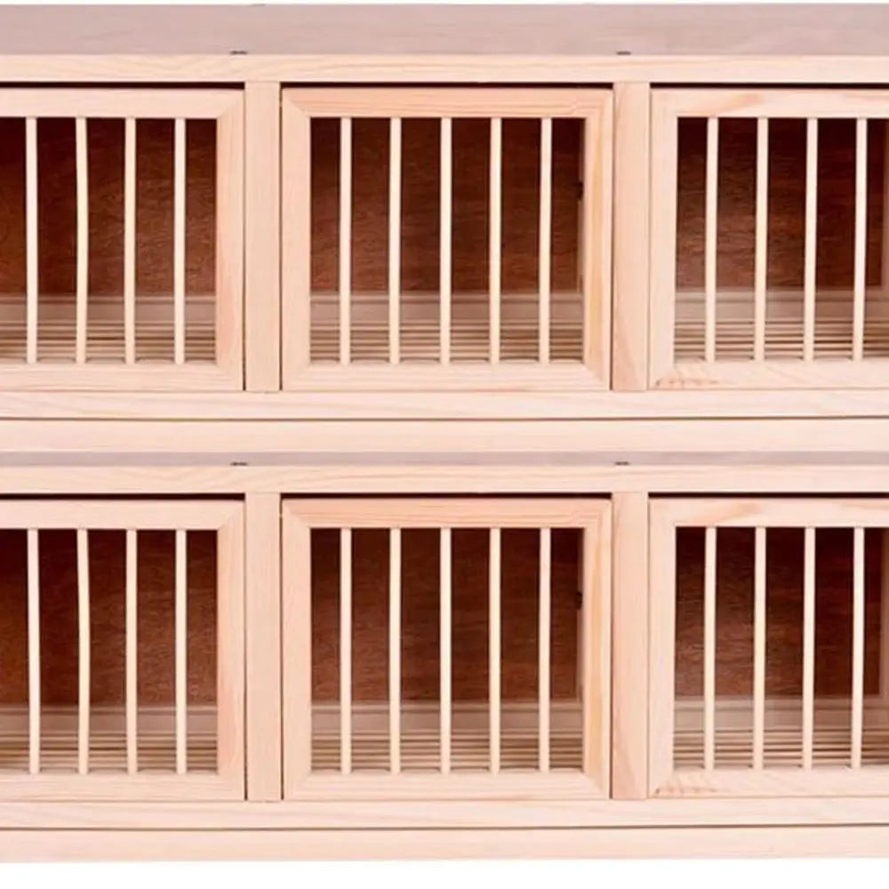 Stackable 2/3 Door Racing Pigeon Breeding Cage, Pine Framed Nest Box, Easy Assembly (35in x 2)