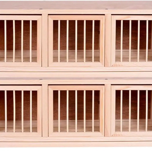 Stackable 2/3 Door Racing Pigeon Breeding Cage, Pine Framed Nest Box, Easy Assembly (35in x 2)