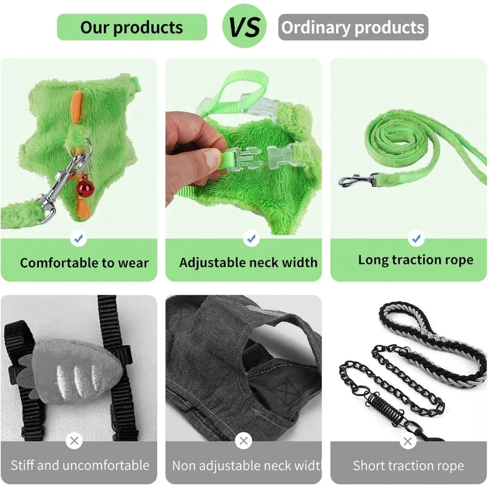 Ferret Harness, Ferret Leash, Ferret Harness and Leash Set with Safe Bell, Ferret Collar Small Animals Vest Harness for Puppy