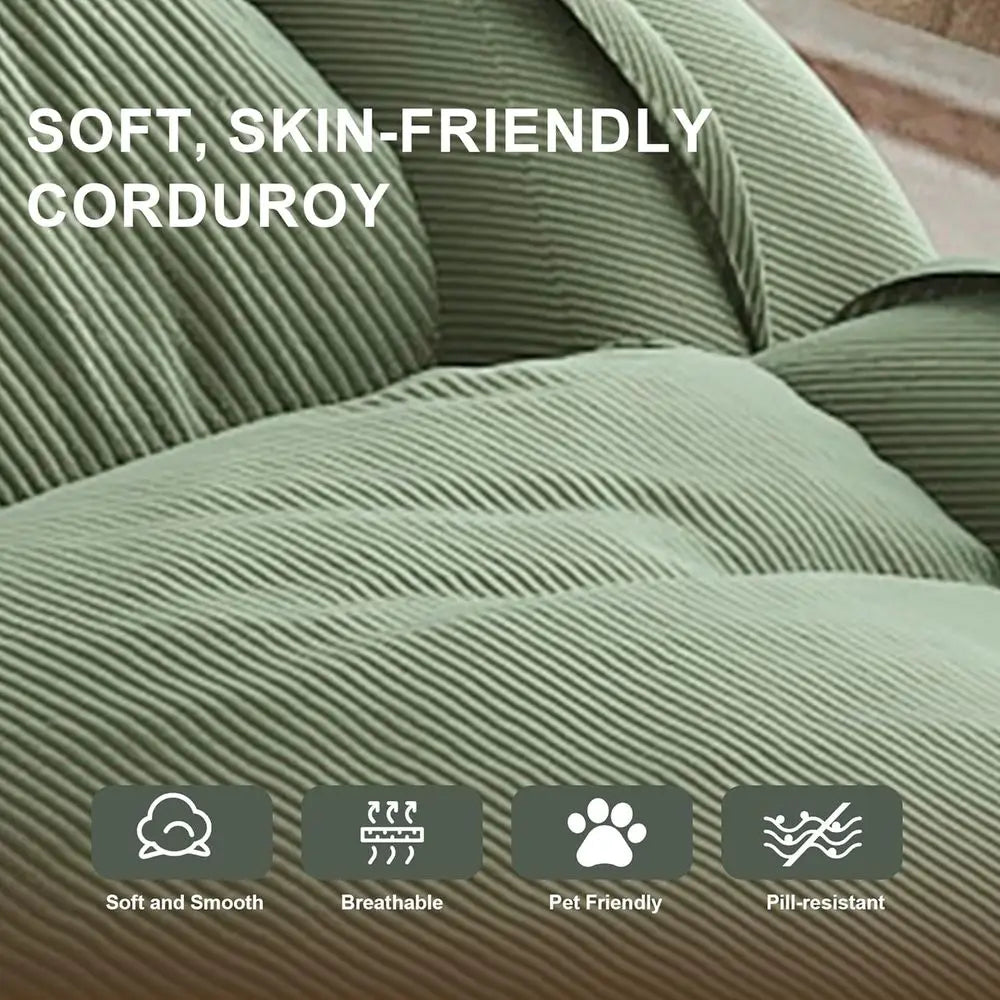 Corduroy Human Size Dog Bed, Oversized Foldable Human Dog Bed for Adults and Pets, Adjustable Lounge Sofa Bed with Cushions, Gia