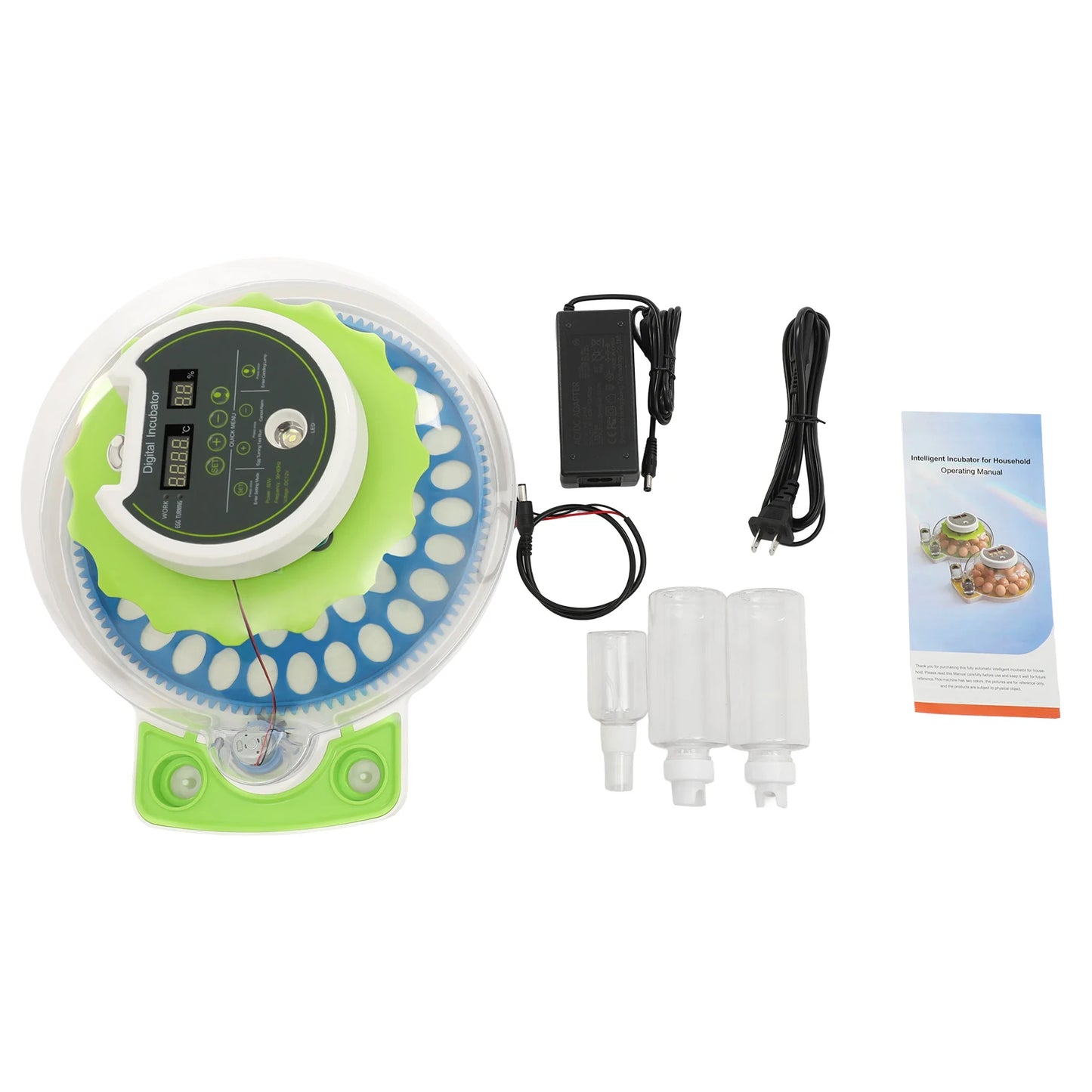 Small Incubator for 60 Small Eggs, Automatic Water Replenishment and Temperature Control Incubator, Outdoor Poultry