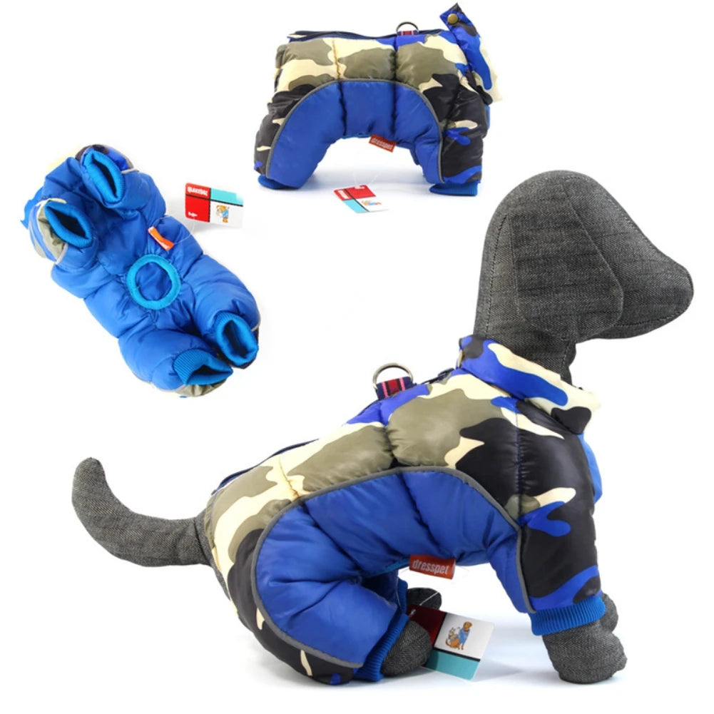 Autumn Winter Pet Dog Padded Coat Super Warm Jacket Thicken Reflective Dog Clothes Waterproof Puppy Jumpsuits Pet Dog Clothing