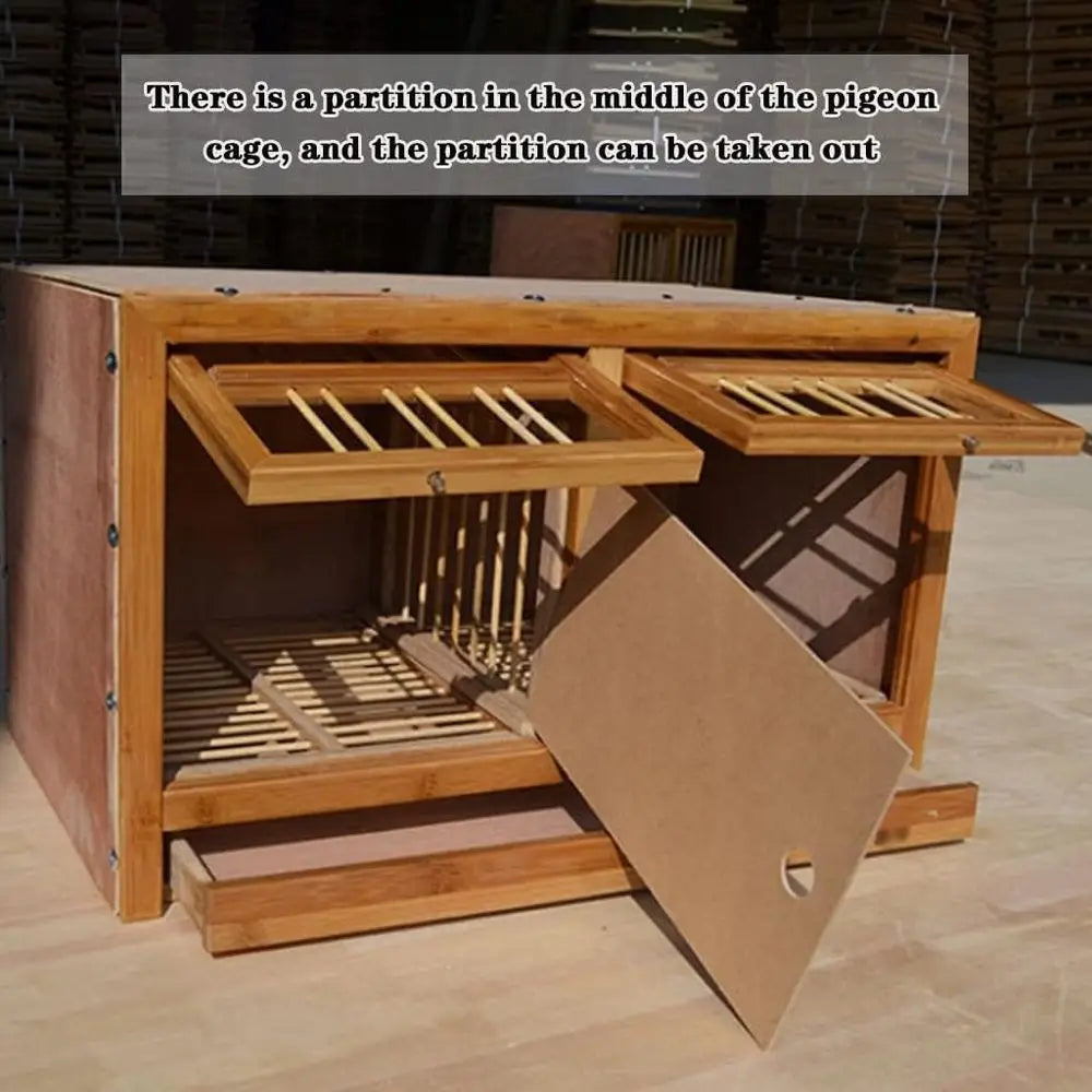 Sturdy Bamboo Pigeon Nest Box, 24 Multi-Purpose Outdoor/Indoor Cage with Easy Clean Tray, Brown