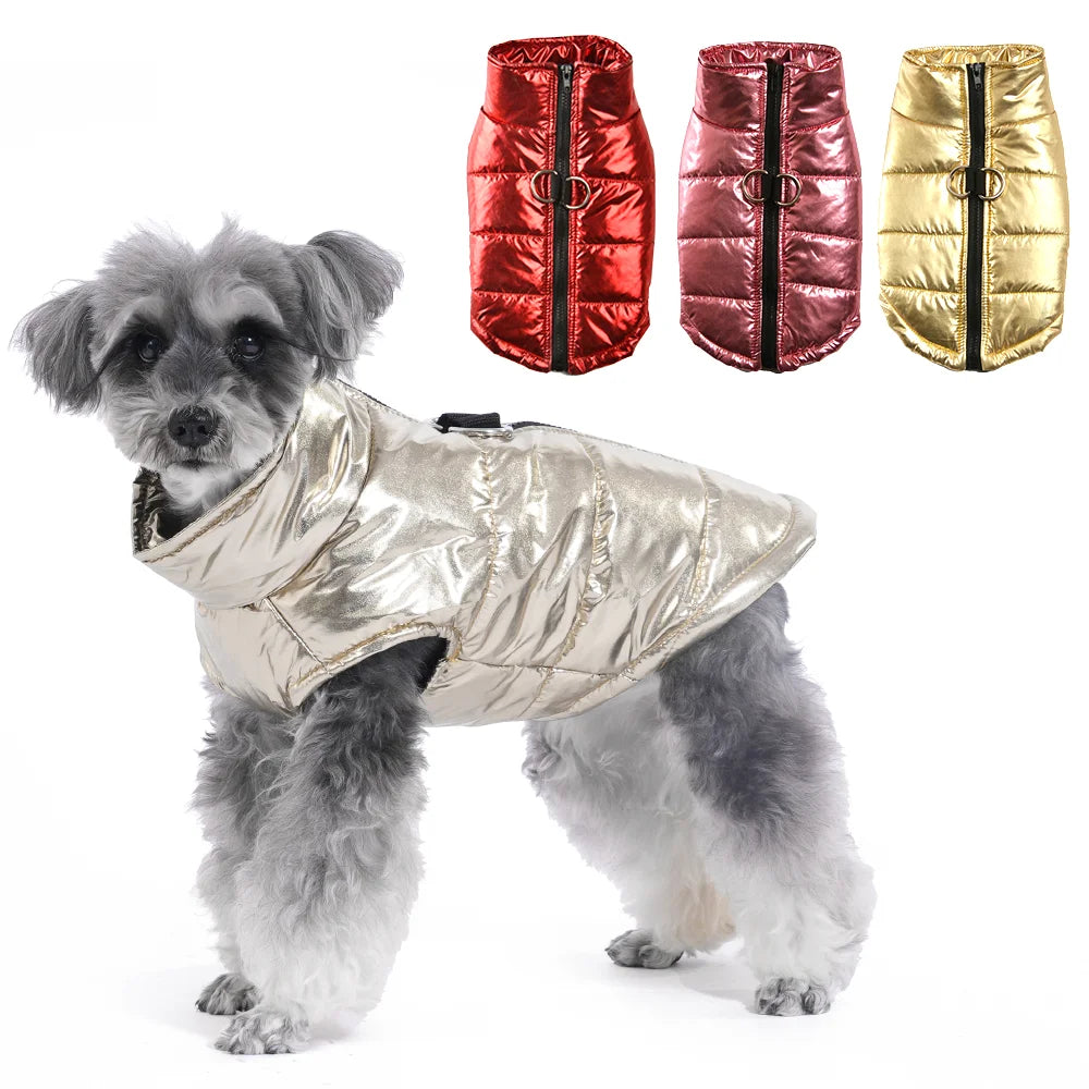 Warm Dog Clothes For Winter Outdoor Waterproof Pet Vest Coat For Small Medium Dogs High Neck Pets Jacket Chihuahua Bulldog Parka
