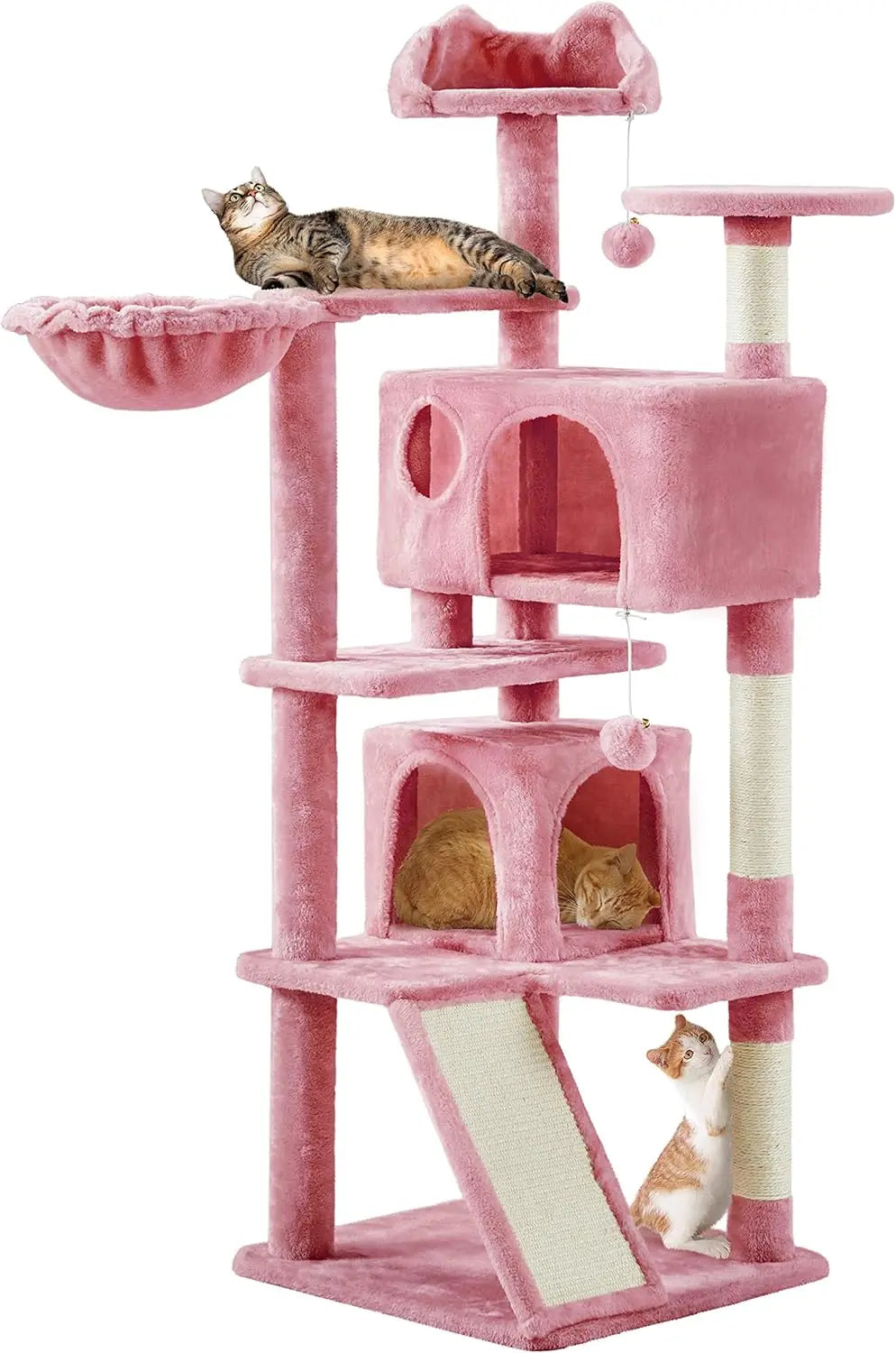 57 inches Multi-Level Cat Tree Cat Condo with Scratching Posts Kittens Activity Tower Pet Play House Furniture,