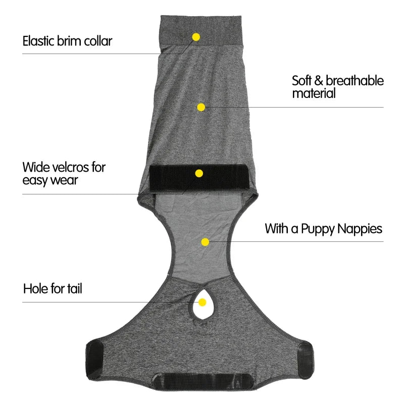 Recovery Suit for Dogs Cats After Surgery Professional Pet Recovery Shirts Dog Abdominal Wounds Bandages Prevent Licking Clothes