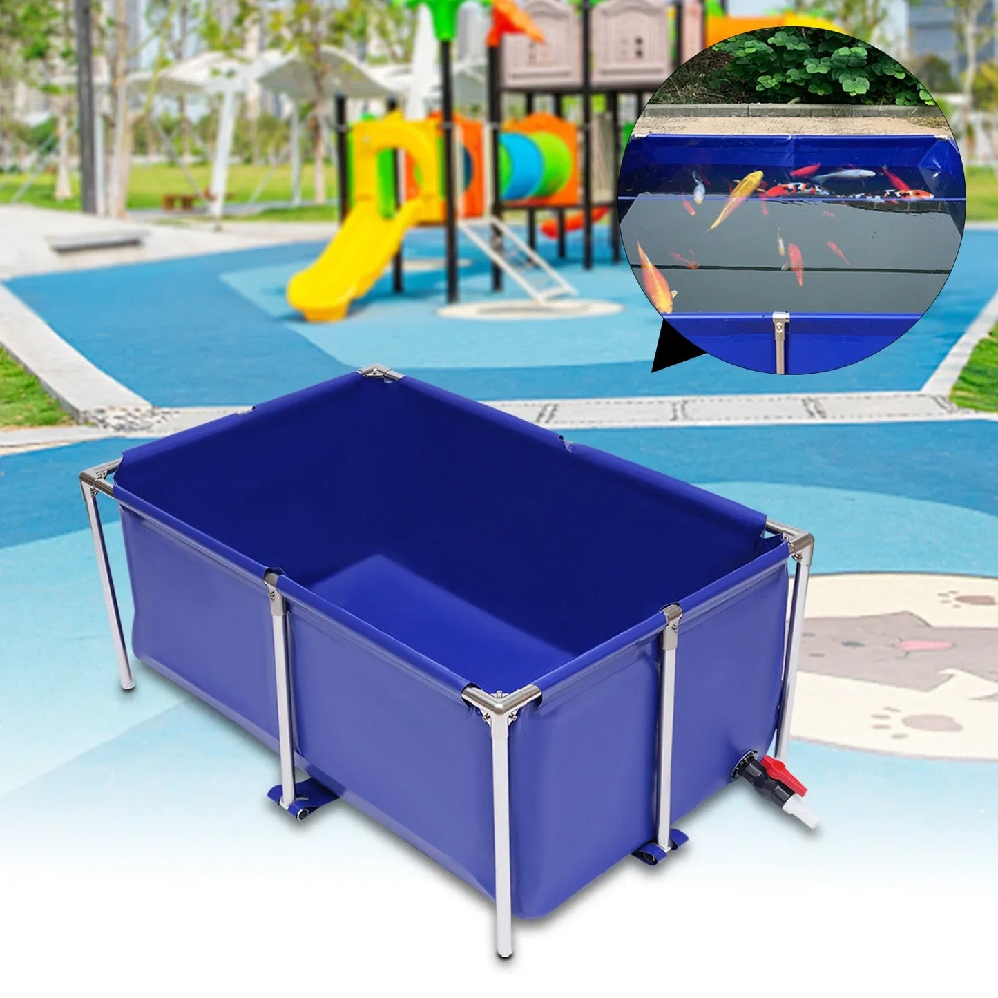 Aquarium Fish Water Tank Anti-rust Canvas Ornamental Swimming Pool Thickened Waterproof Large capacity Lobster Breeding Pond