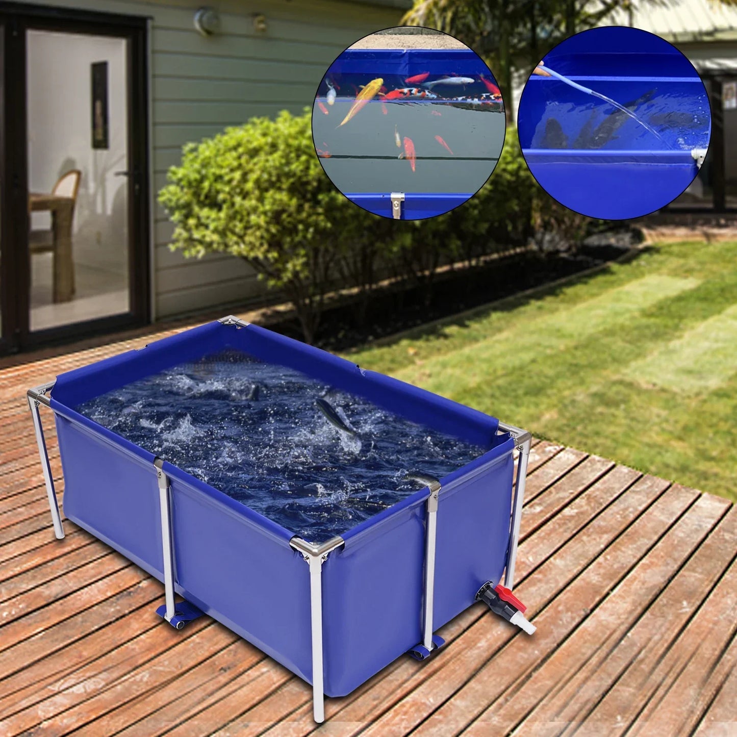 Aquarium Fish Water Tank Anti-rust Canvas Ornamental Swimming Pool Thickened Waterproof Large capacity Lobster Breeding Pond