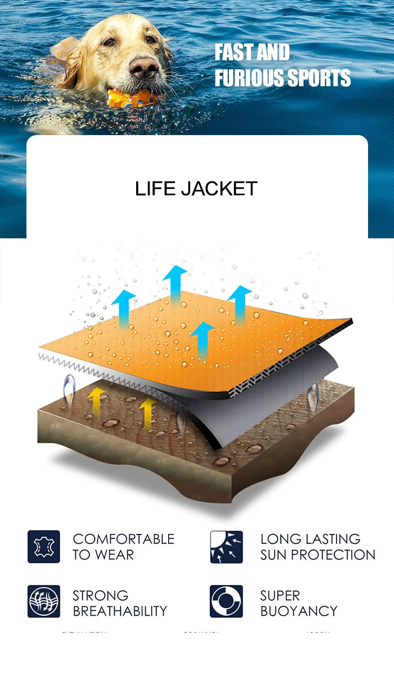 Pet Swimming Life Jacket Safety Vest for Dogs Swim Fashion Adjustable Reflective in Pool or Surfing Drifting Dog Life Vest