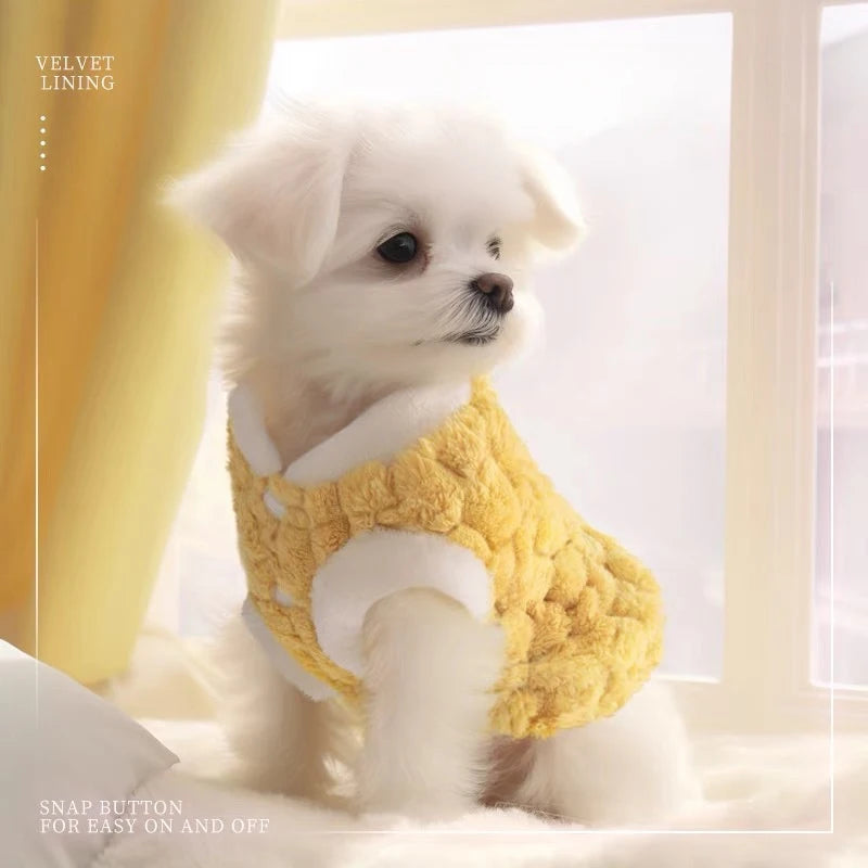Winter Pet Dog Vest Jacket Fleece Warm Dog Clothes Fashion Puppy Coat Soft Cat Overcoat Pet Jacket Coat Chihuahua Dog Costumes