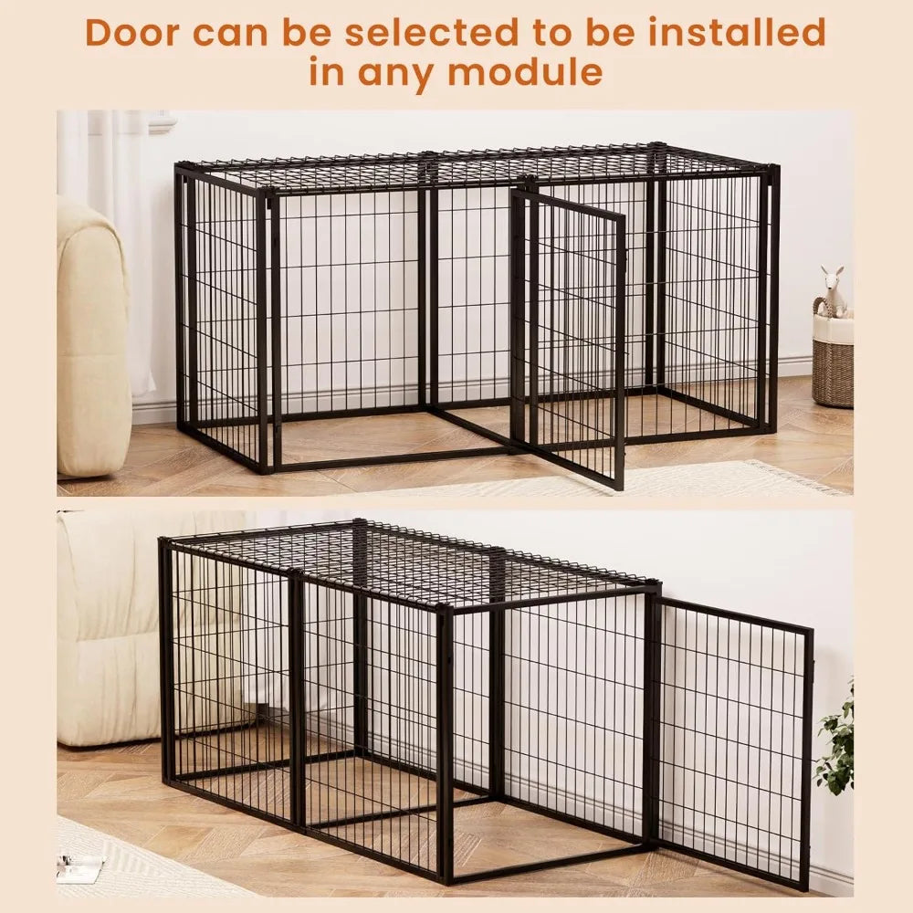 63" Heavy Duty Dog Crate Large Dog cage Strong Metal Dog Kennels and Crates for Large Dogs Black.63 L x 29.9" W x 31.9" H.