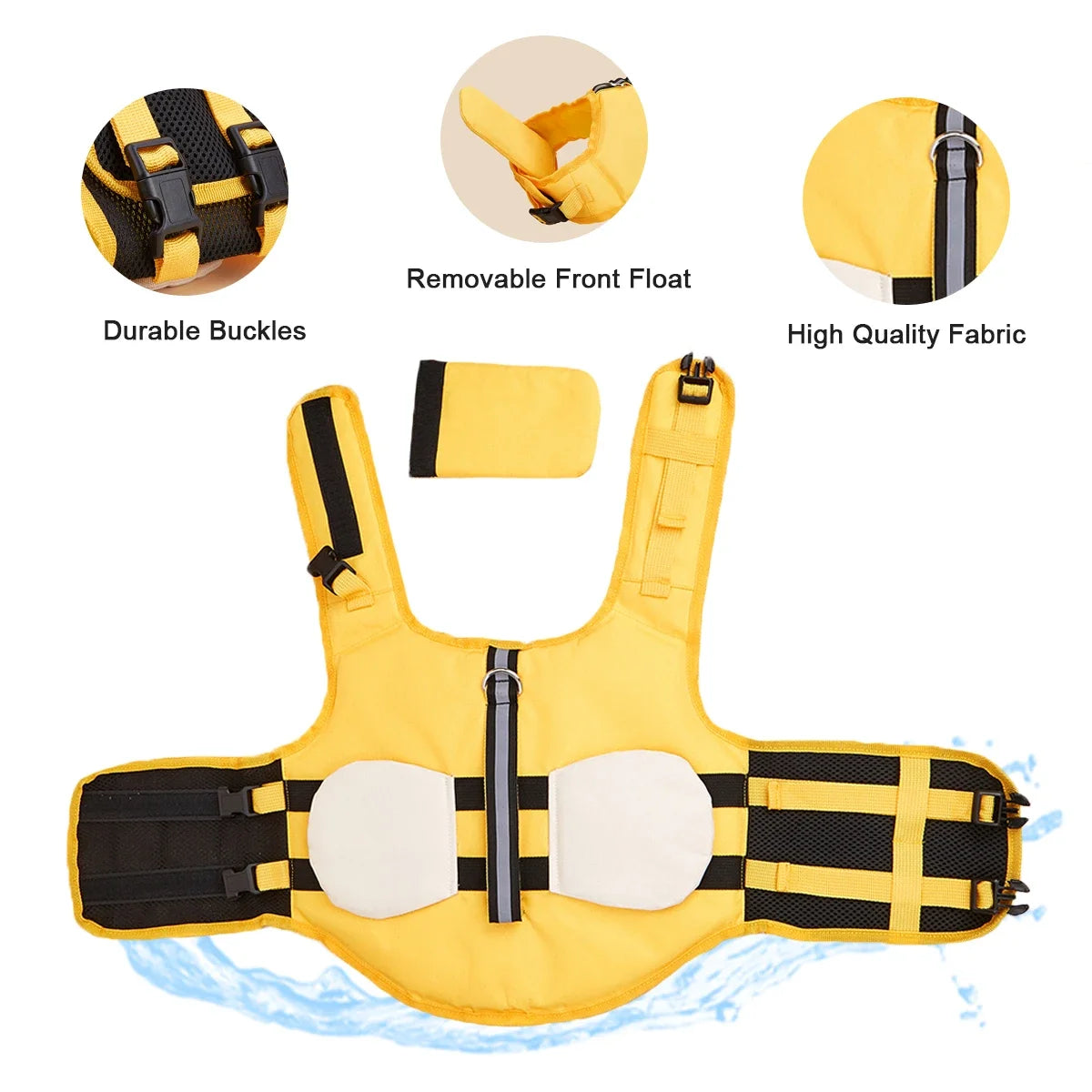 Dog Life Jacket Reflective Adjustable Dog Flotation Swim Vest Enhanced Buoyancy Summer Dog Sailboats Surfing Safety Vest