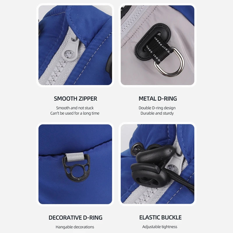 Winter Dog Coat With Reflective Strip For Pet Hoodie Dog Puppy Cold Jacket Waterproof Windproof Thick Dog Padded Vest XL-6XL