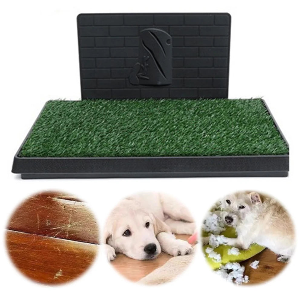 Dog Grass Pad with Large Tray Reusable Artificial Grass Training Pads Portable Dog Litter Box Ideal for Small and Medium Dogs