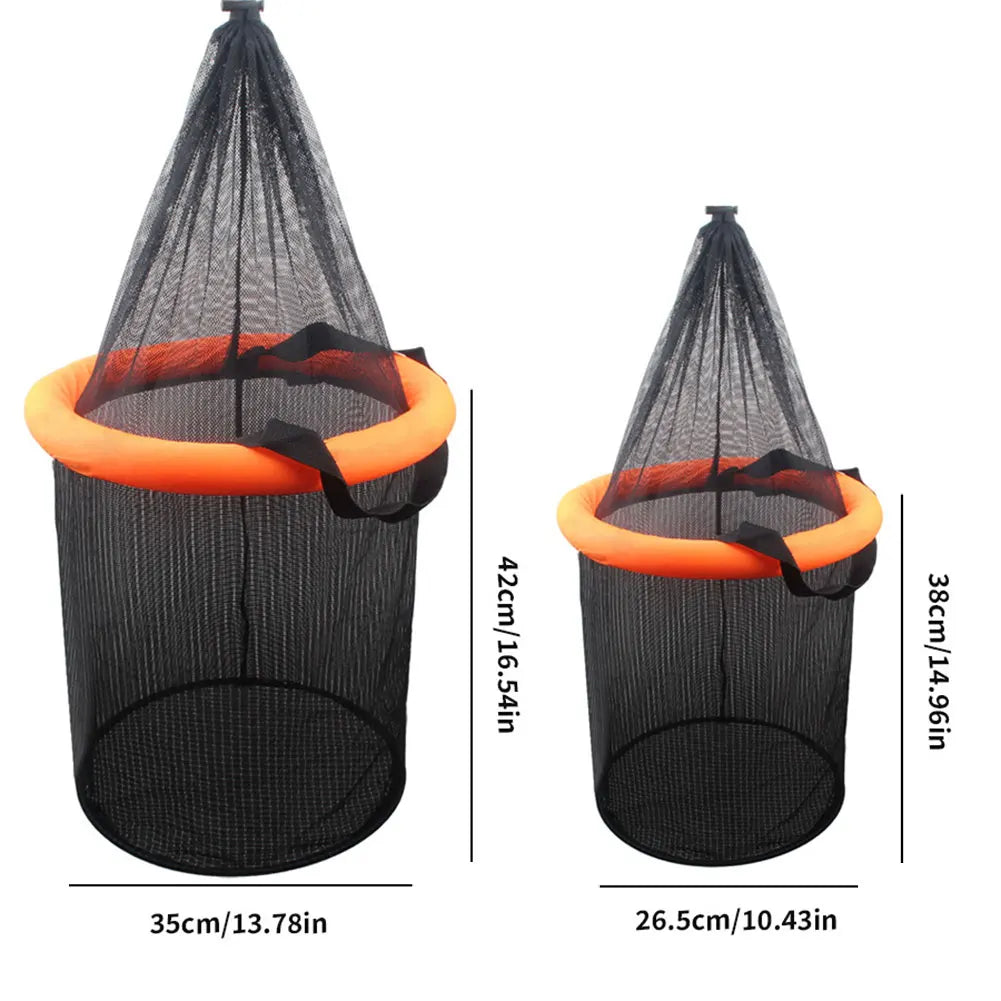 Floating Fishing Bait Basket Foldable Fishing Holder Bucket Fishing Bucket Storage Bag for Caught Fish
