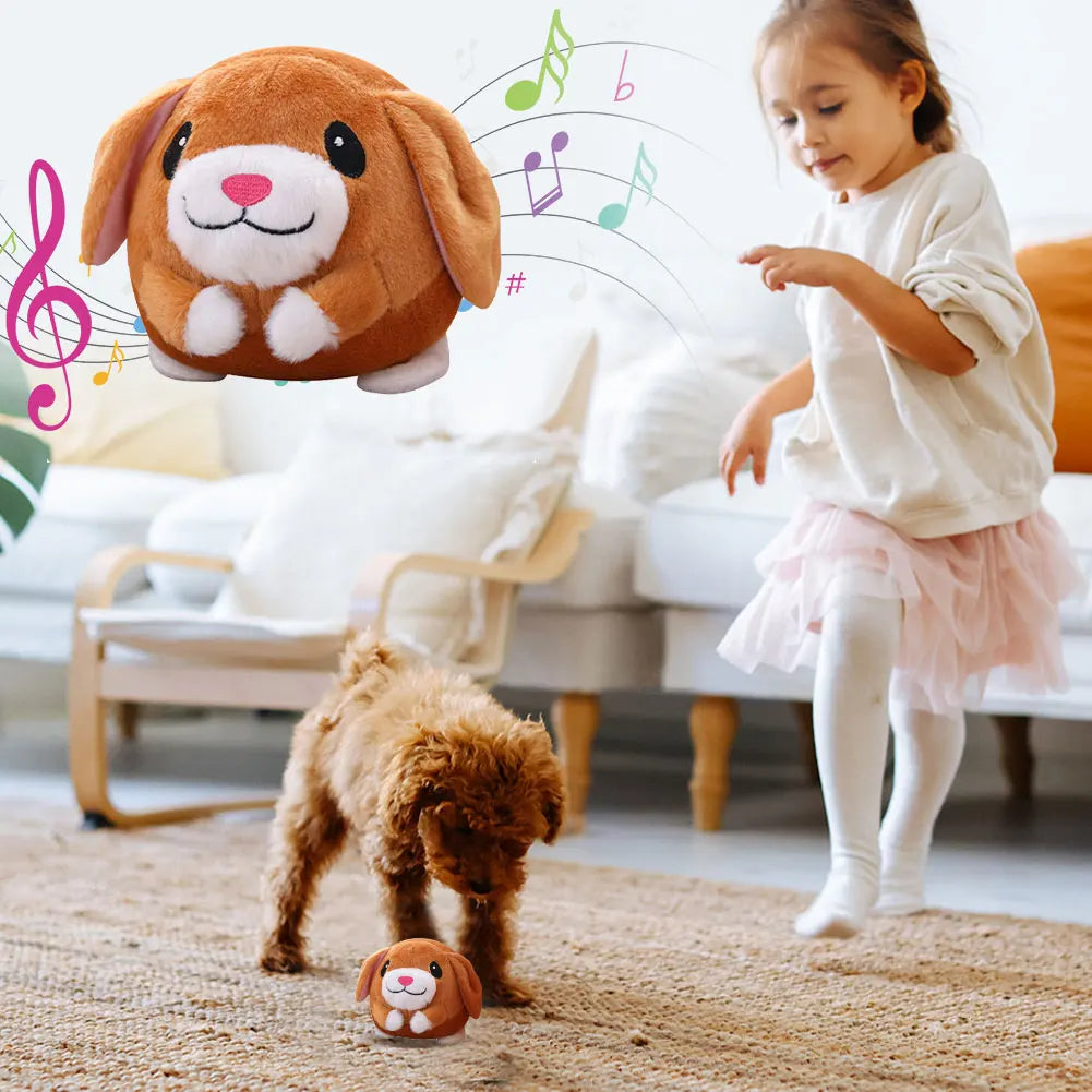 Cartoon Pig Active Moving Pet Plush Toy USB Rechargeable Interactive Dog Toys Pet Bouncing Balls for Dogs Cats