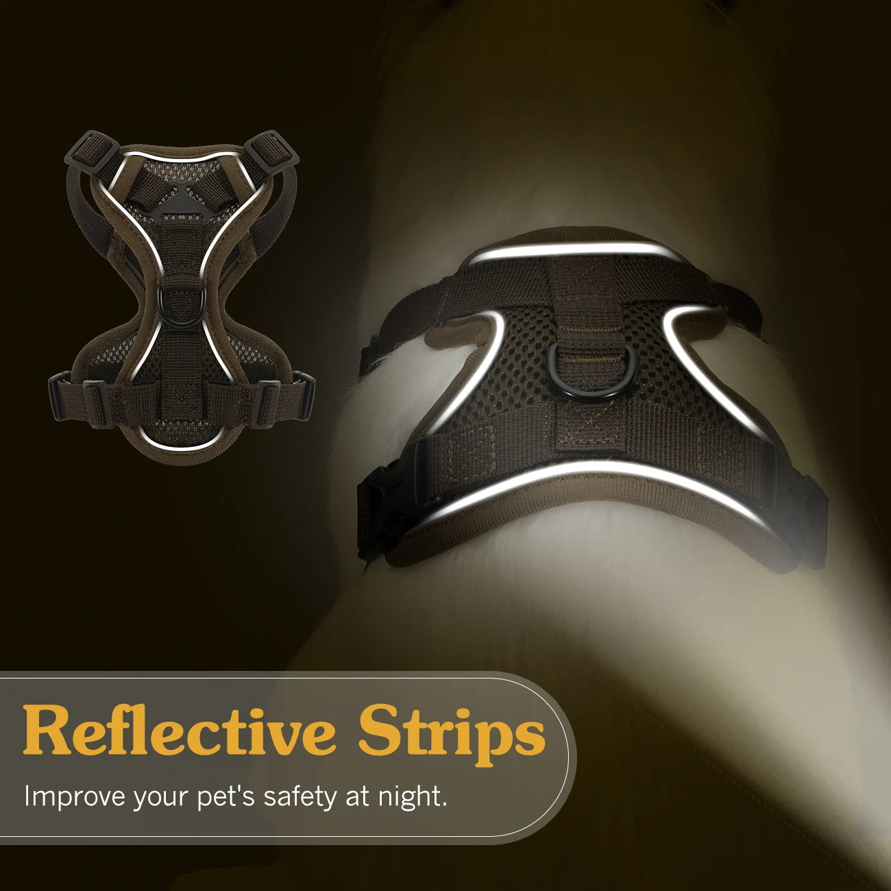 VavoPaw Cat Harness and Leash Set for Walking Adjustable Kitten Vest Harness with Reflective Strip Breathable Mesh Cat Harness