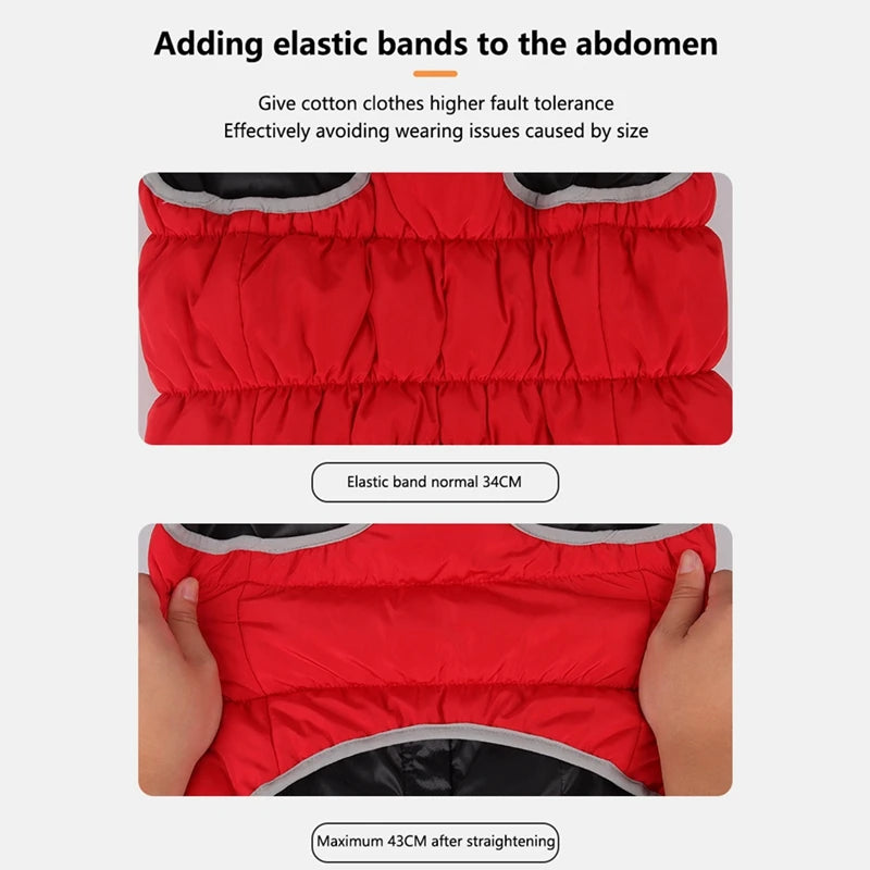 Winter Dog Coat With Reflective Strip For Pet Hoodie Dog Puppy Cold Jacket Waterproof Windproof Thick Dog Padded Vest XL-6XL