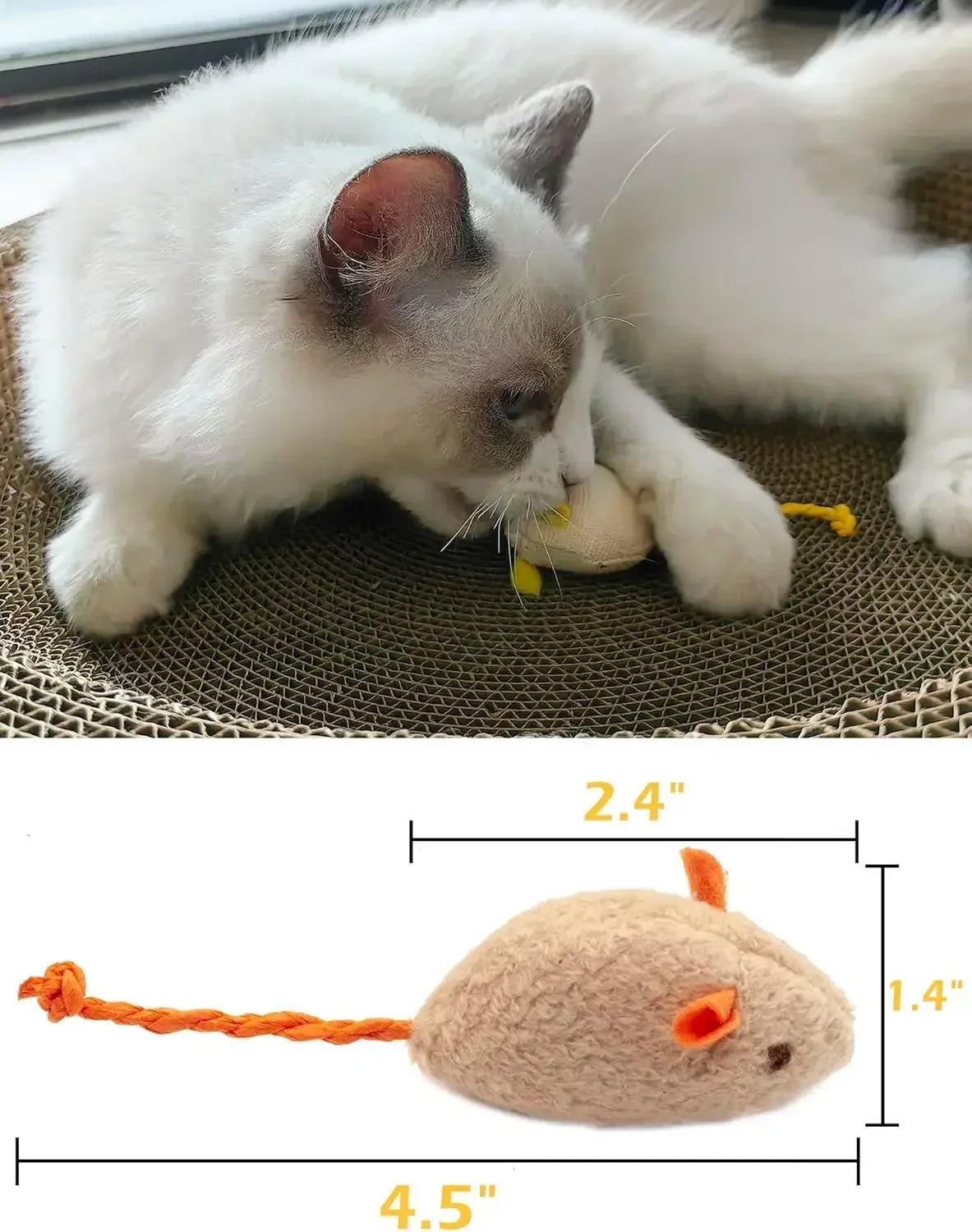 12pcs Rattle Cat Mouse Toys Also Prefilled Catnip Faux Fur Cat Mice Toys Interactive Cat Game Catnip Toys for Indoor Cats toy