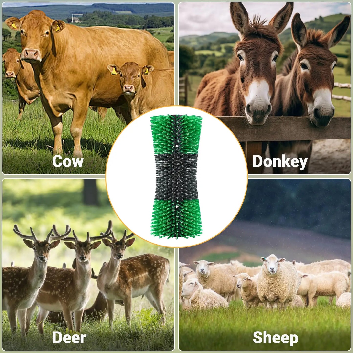 Horse Hair Brush Kit, Horsehair Brush, Horse Grooming Brushes, Horse Brushes For Grooming & Scratching Post For Horse, Pig