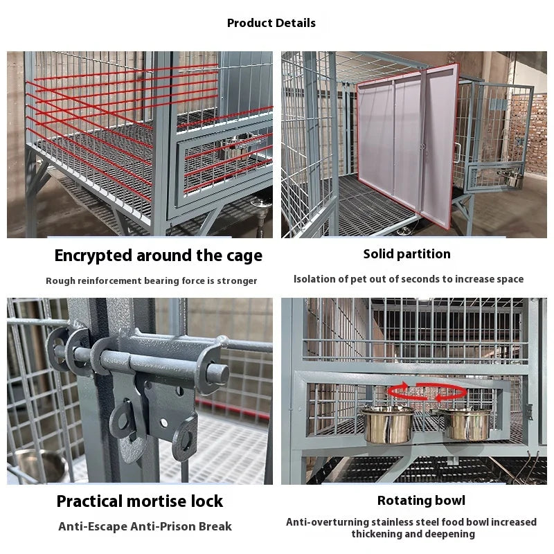 Bold Outdoor Pet Kennel for Medium Large Extra Large Dogs Including German Shepherds with Animal Pattern Tray
