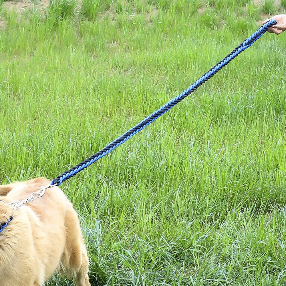 Nylon Braided Dog Collar And Leash Set Traction Rope For Small Medium Large Dog Leash Chien Pitbull Bull Terrier Pet Accessories