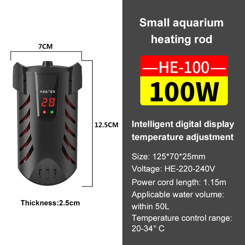 Submersible Fish Tank Heater Digital Display Aquarium Turtle Feeding Water Heater Fish Tank Thermostat Constant Temperature