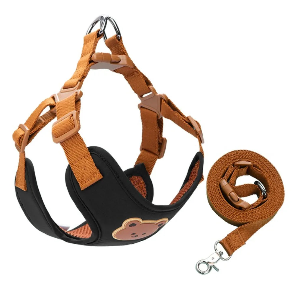 Creative Cute Pet Harness Leash Adjustable Anti-Escape Cat Chest Strap Vest No Pull Dog Collar Harness Pet Accessories