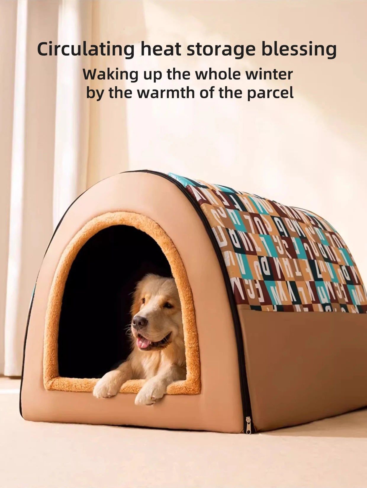 2025 New Dog Kennel Winter Warm Large Dog Oversized Dog House House Closed Winter Removable Golden Pet Four Seasons Use