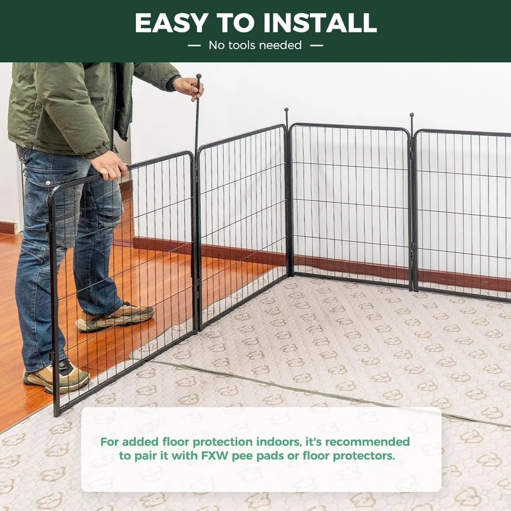 Rollick Dog Playpen for Yard, RV Camping, 45 inch 16 Panels for Large Dogs│Patented