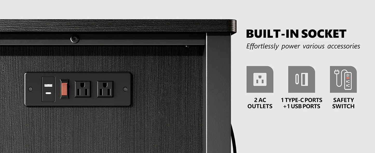 40-50 Gallon Aquarium Stand w/ Cabinet Storage,Fish Tank Stand Reptile Tank w/ Charging Station Adjustable Feet,Anti-tilt Device