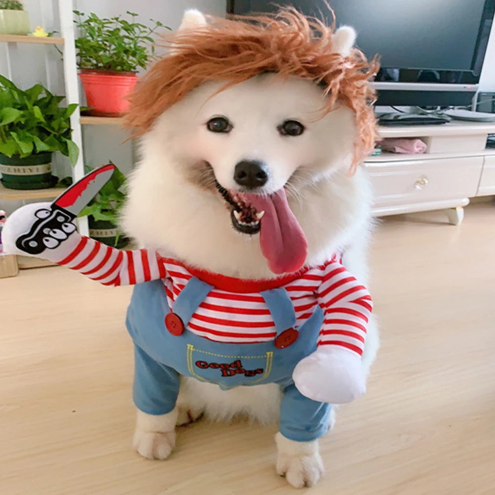 Halloween Dog Costumes Funny Pet Clothes Adjustable Dog Cosplay Costume Sets Novelty Clothing For Medium Large Dogs Pets Clothes