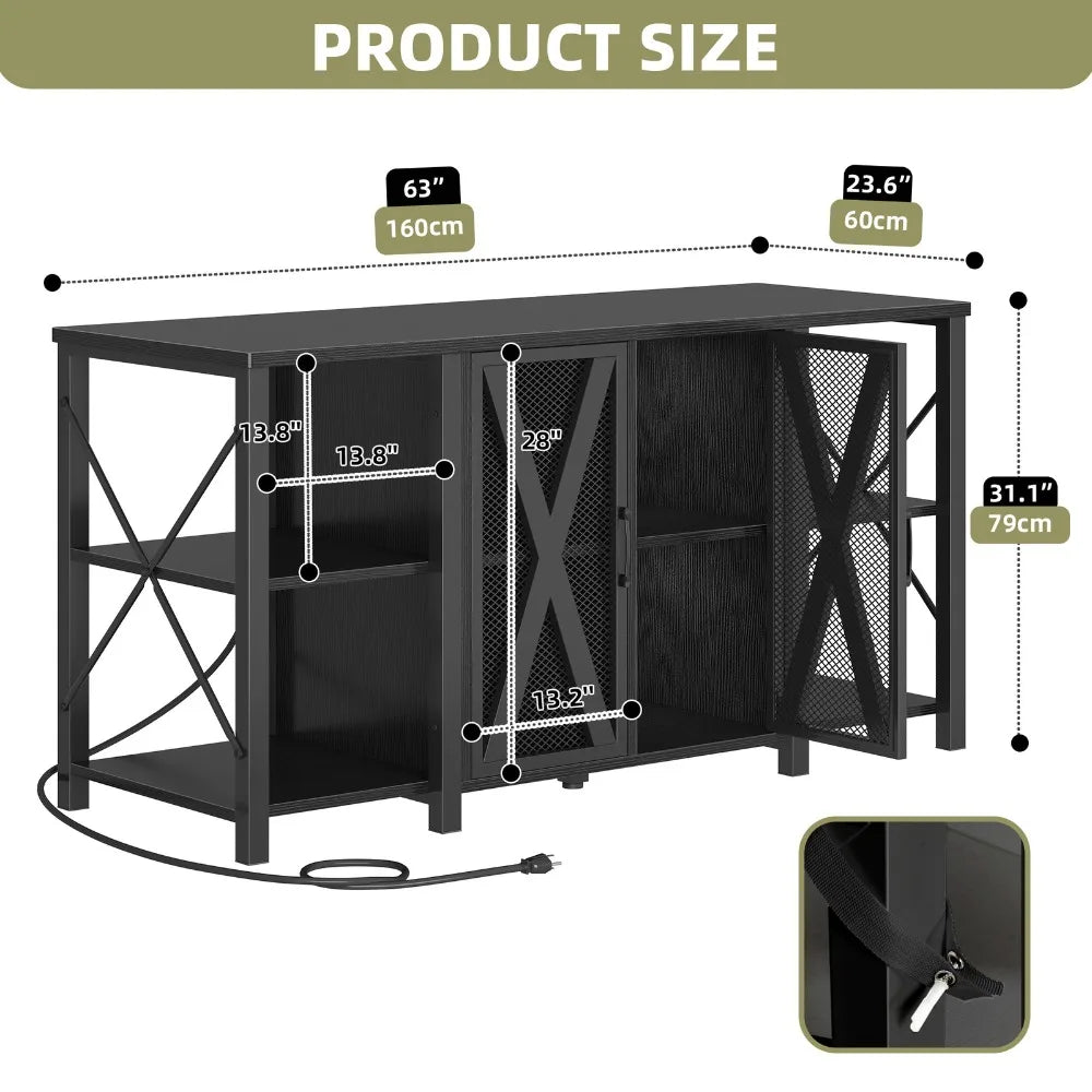 75-120 Gal Fish Tank Storage Cabinet Aquarium LED Stand w/ Built In Power Outlet