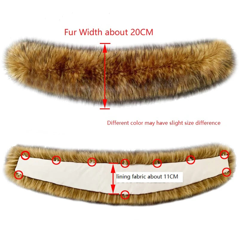 Women Blinger Faux Raccoon Fur Detachable Collar For Winter Coat And Hoody Decorative Fake Collar Fur Customerized False Collar