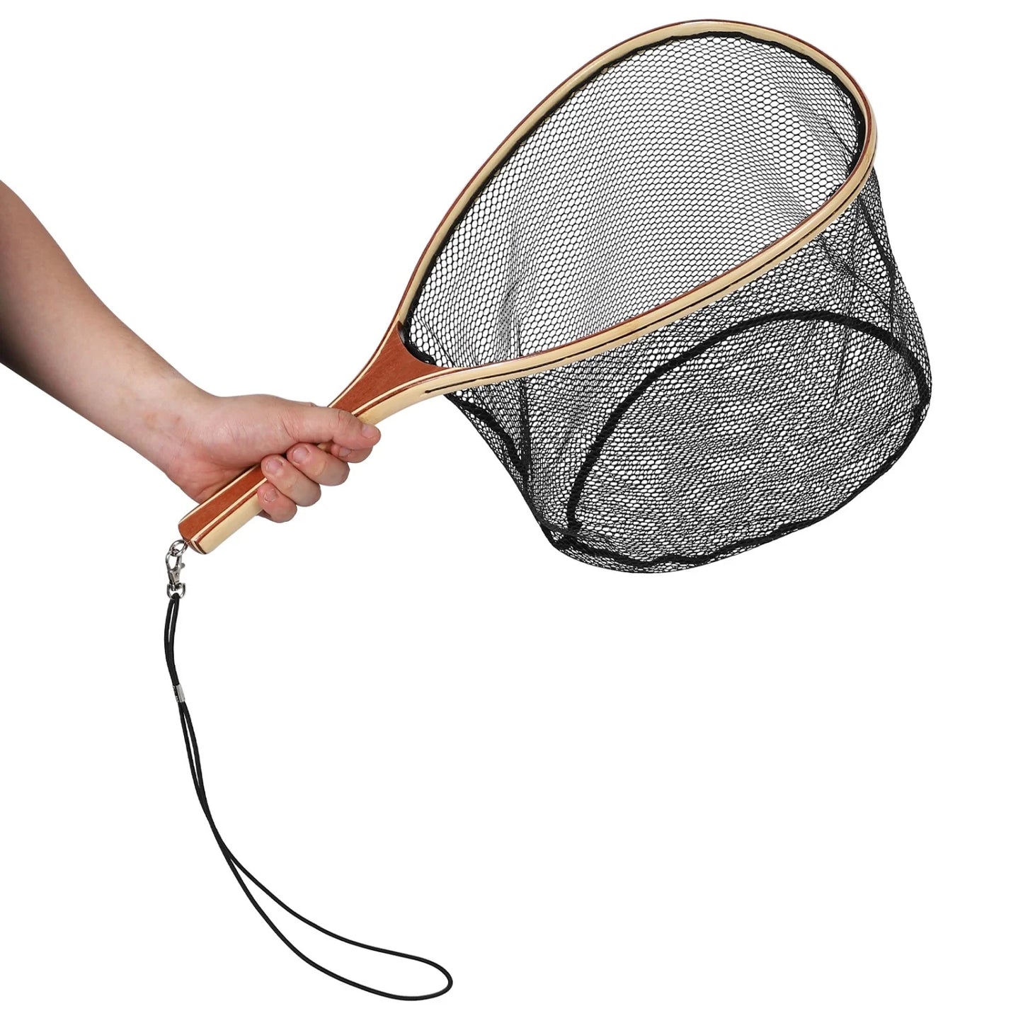 Fly Fishing Net, Trout Net, Wooden Frame Fly Fishing Landing Net for Catch and Release, Fly Fishing Gear for Stream Fishing