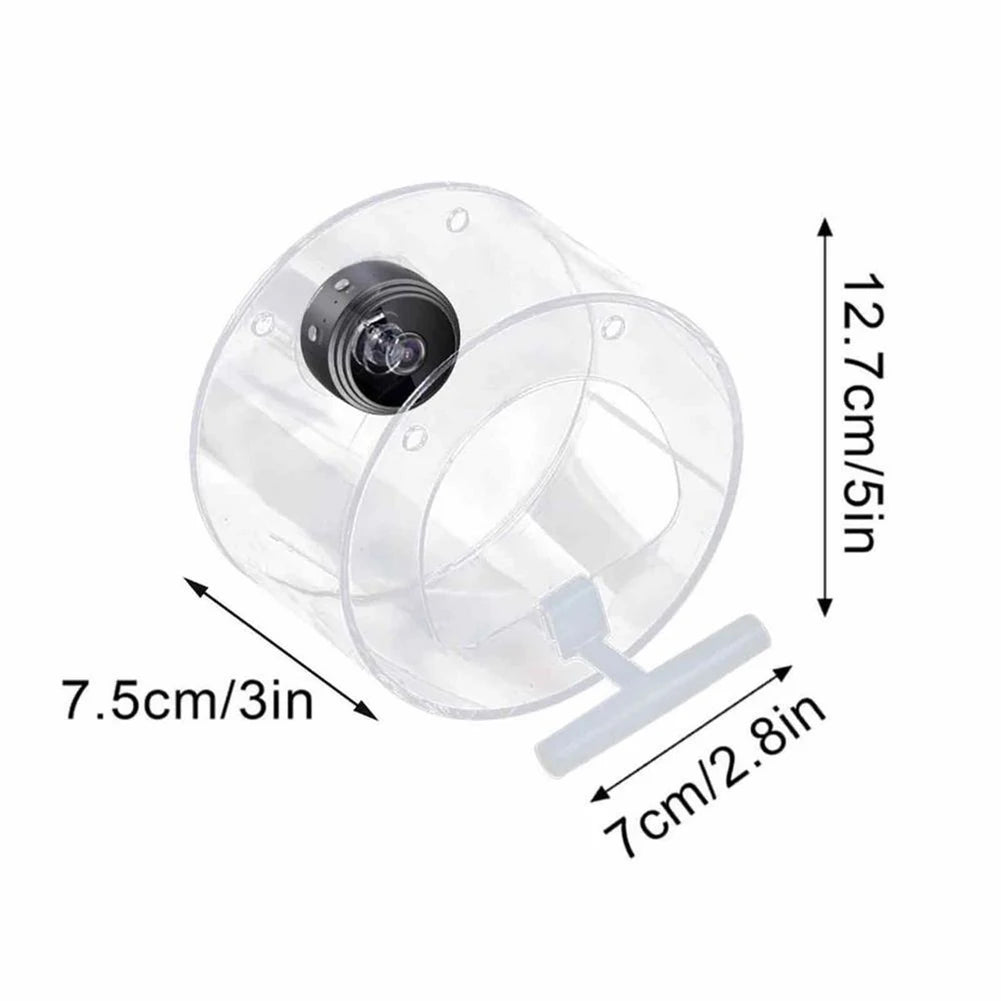 Smart Bird Feeder Acrylic with Camera Birds Hanging Feeder Transparent 1080P HD Easy Installation for Outdoor Garden