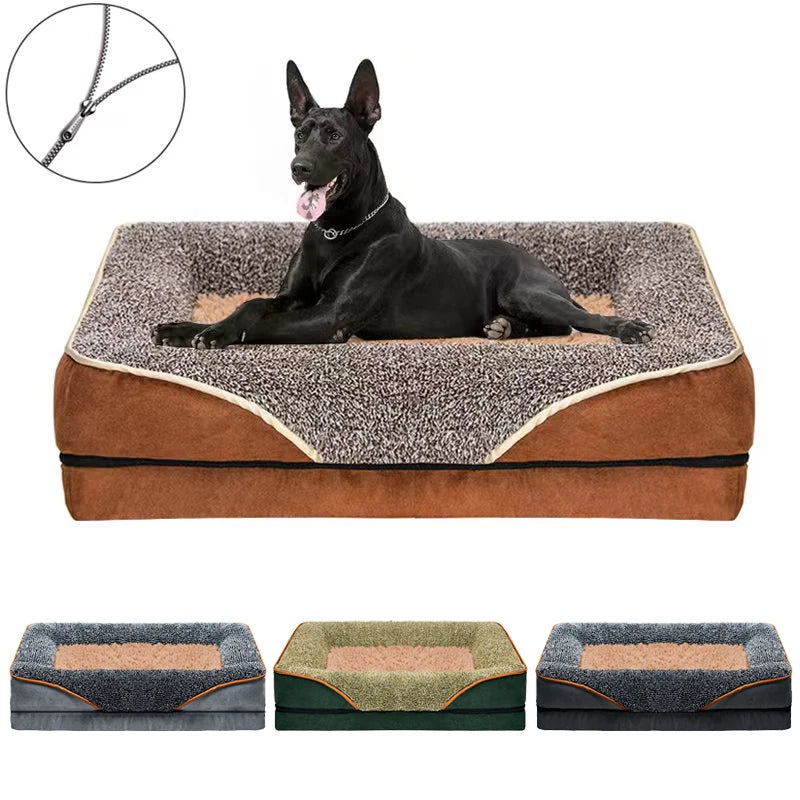 Removable washable pet dog sofa and dog bed for all seasons, pet bed sofa, comfortable and soft cat sofa bed with raised edges,