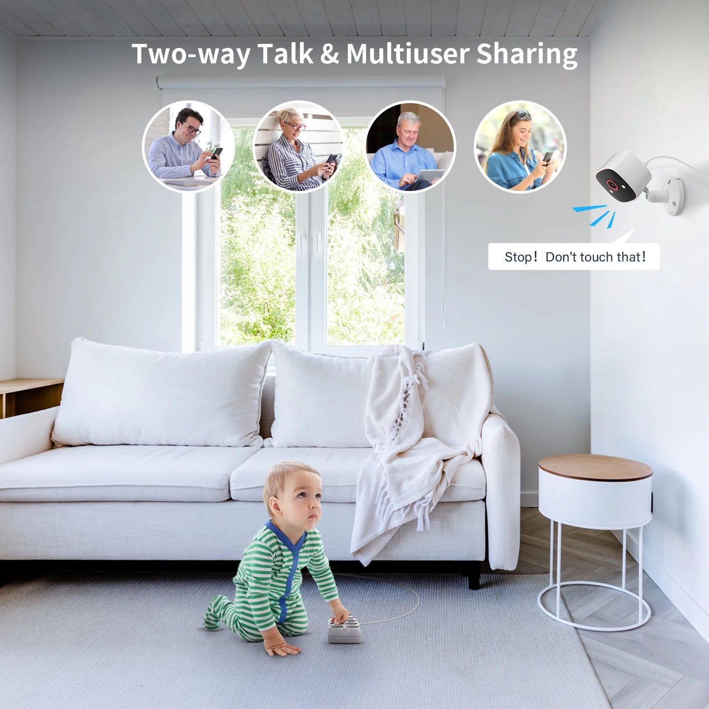 Jennov Outdoor/Indoor Security Cameras 5Ghz/2.4Ghz, 2K HD Wireless WiFi/Pet Dog Cat Baby Monitor Camera for Home Security IP66