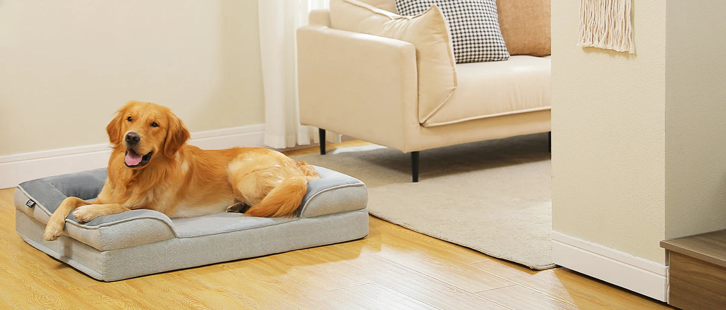 Dog Sofa Bed Memory Foam Pet Couch with Washable Cover Indoor Comfortable Lounger for Small  Medium Dogs