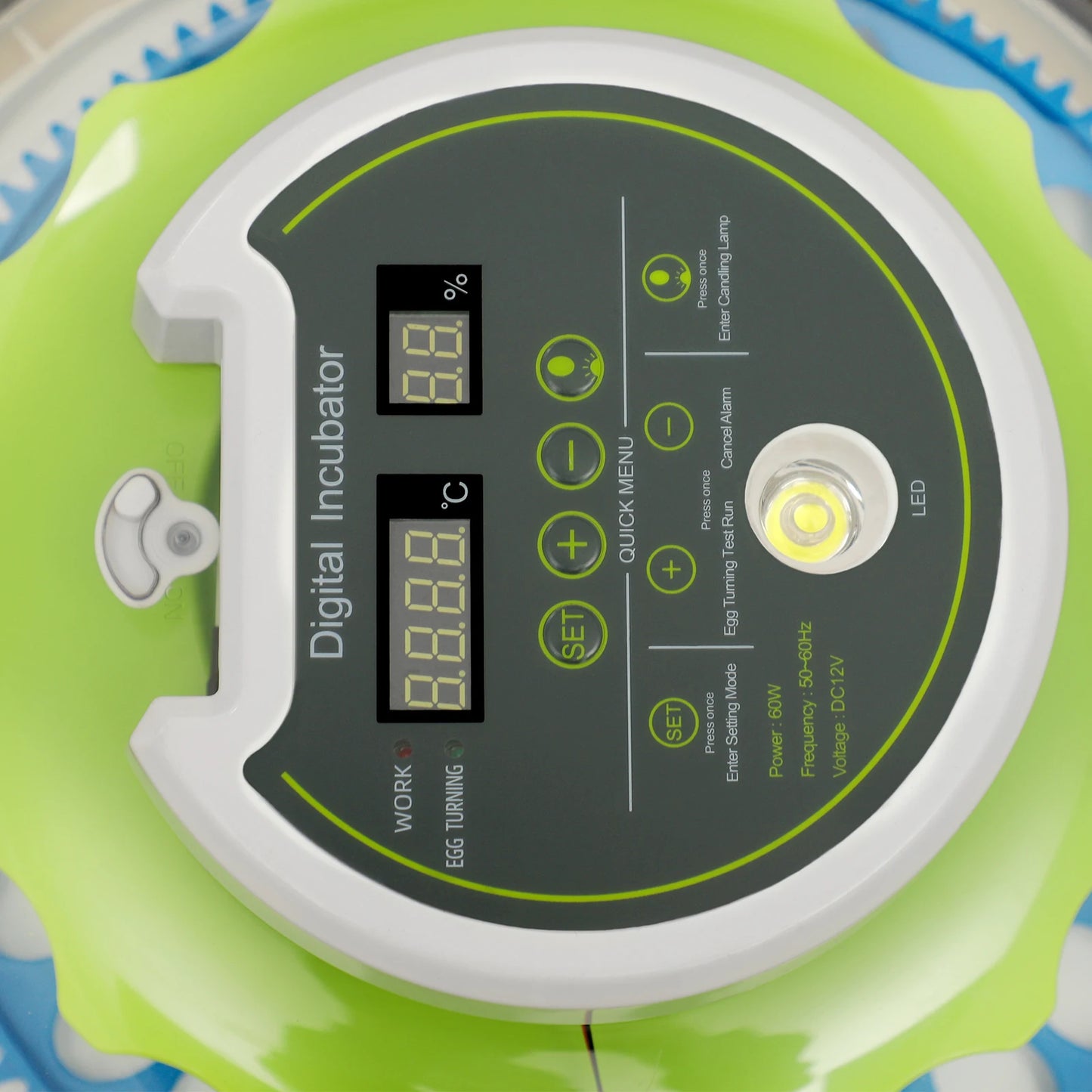 Small Incubator for 60 Small Eggs, Automatic Water Replenishment and Temperature Control Incubator, Outdoor Poultry