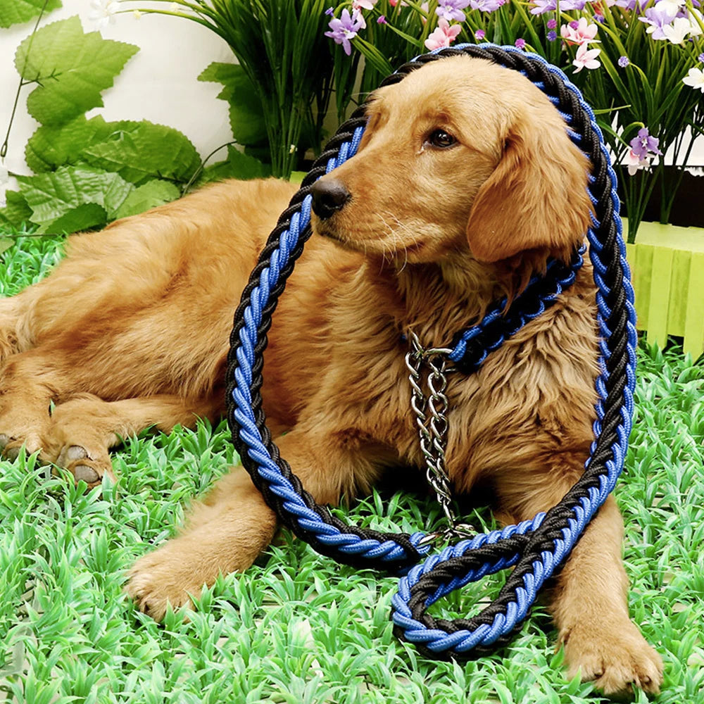 Nylon Braided Dog Collar And Leash Set Traction Rope For Small Medium Large Dog Leash Chien Pitbull Bull Terrier Pet Accessories